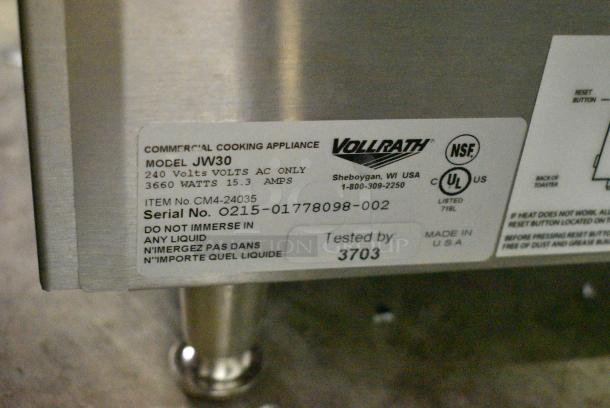 BRAND NEW SCRATCH AND DENT! Vollrath JW30 CM4-24035 Stainless Steel Commercial Electric Powered 35" Countertop Cheese Melter. 240 Volts, 1 Phase. - Image 4 of 5