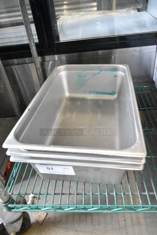 3 BRAND NEW SCRATCH AND DENT! Choice 4070069 Full Size 6" Deep Anti-Jam Stainless Steel Steam Table / Hotel Pan. 3 Times Your Bid!