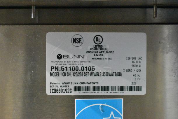 2020 Bunn ICB SH Stainless Steel Commercial Countertop Iced Tea Machine w/ Hot Water Dispenser. 120/208 Volts, 1 Phase. - Image 6 of 6