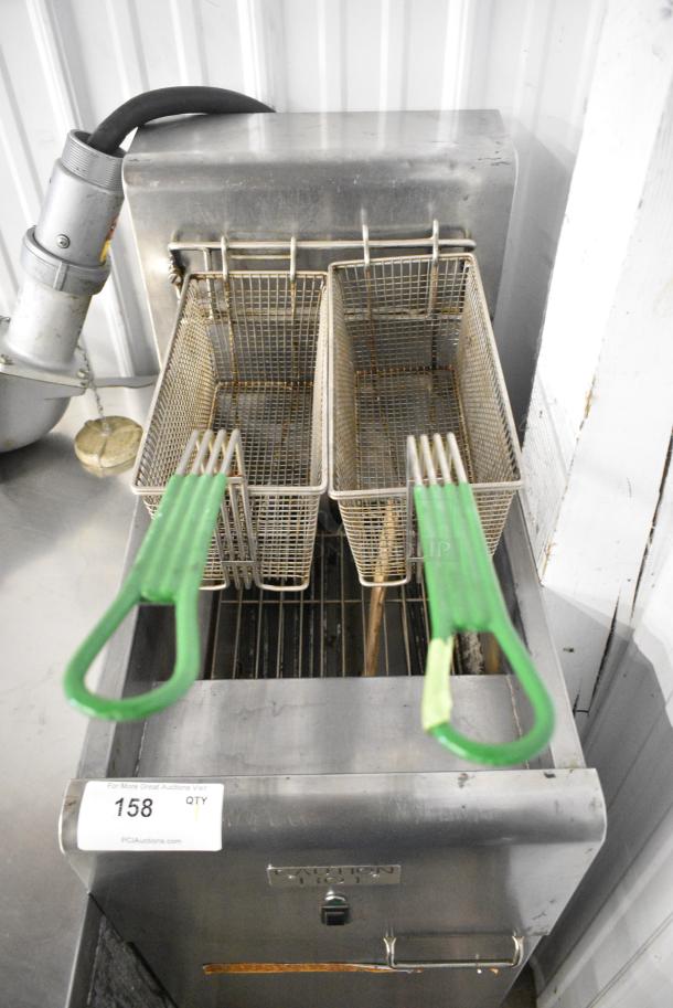 Frymaster SR14ESD Stainless Steel Commercial Floor Style Electric Powered Deep Fat Fryer w/ 2 Metal Fry Baskets. 240 Volts, 1 Phase. - Image 3 of 6