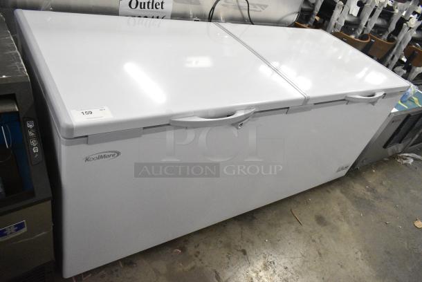 KoolMore SCF-24C Metal Commercial 2 Lid Chest Freezer on Commercial Casters. 115 Volts, 1 Phase. Tested and Working! - Image 1 of 7