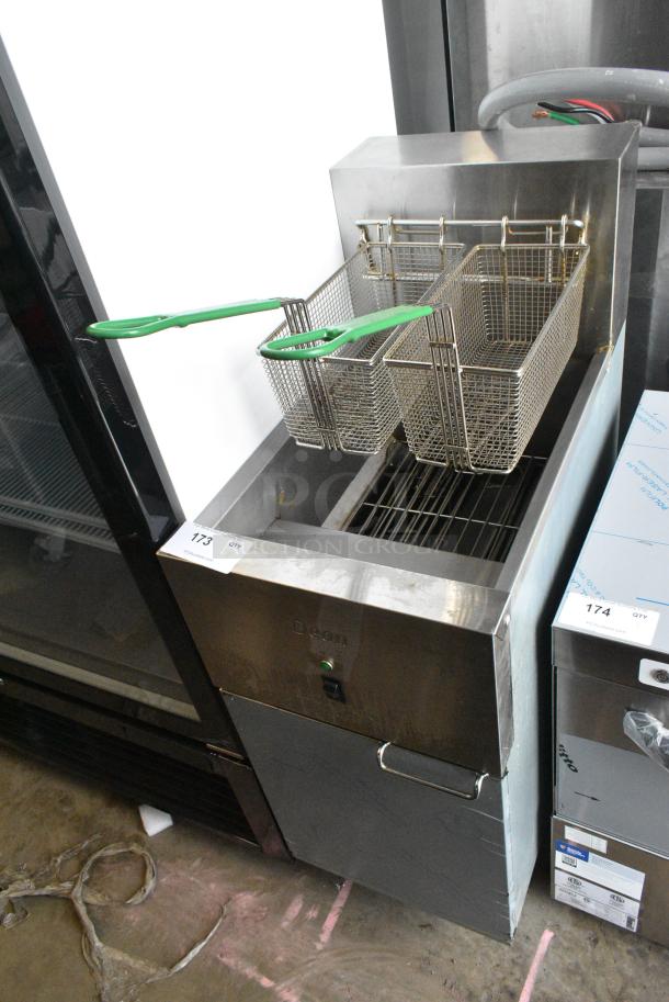 BRAND NEW SCRATCH AND DENT! 2022 Frymaster Dean SR114ESD Stainless Steel Commercial Floor Style Electric Powered Deep Fat Fryer w/ 2 Metal Fry Baskets. 208 Volts, 1 Phase. - Image 1 of 6