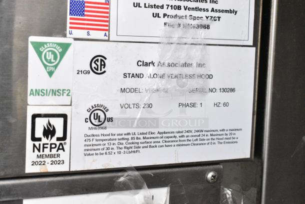 Halifax Hoods Stainless Steel Commercial Ventless Hood w/ Ansul R-102 Wet Chemical Fire Suppresion. 230 Volts, 1 Phase. - Image 6 of 10