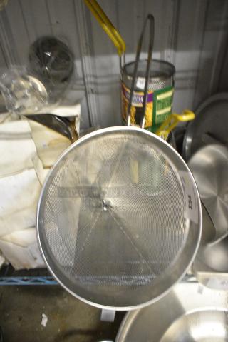 3 Items Including China Cap Strainer and 2 Cylindrical Fry Baskets. 3 Times Your Bid!