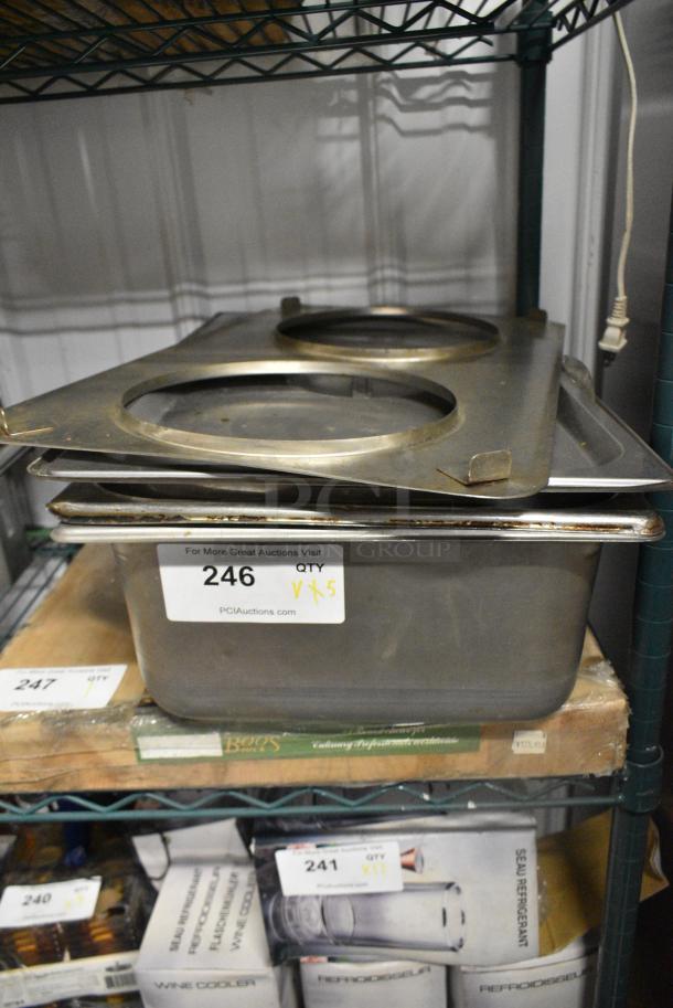 5 Various Items Including Stainless Steel Drop In Bin and Adapter Plate. 5 Times Your Bid! - Image 1 of 3