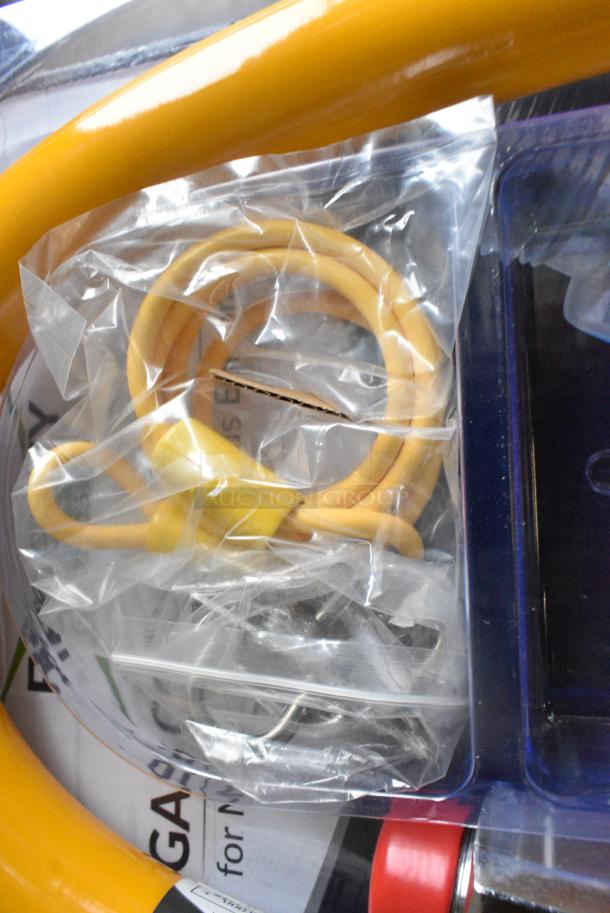 3 BRAND NEW SCRATCH AND DENT! Regency 600GKM1060 60" Mobile Gas Connector Hose Kit with 2 Elbows, Full Port Valve, Restraining Device, and Quick Disconnect - 1". 3 Times Your Bid! - Image 3 of 7