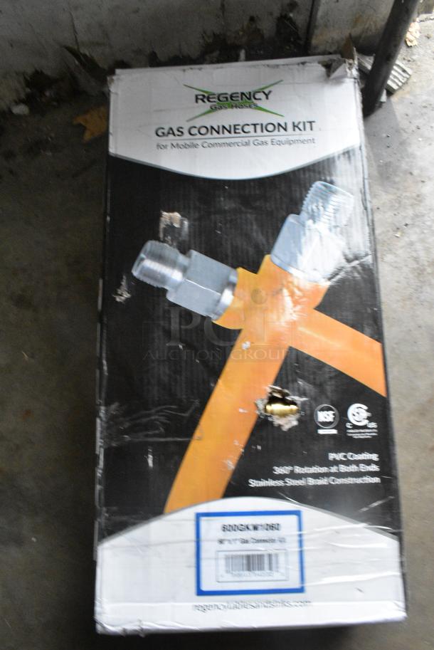 3 BRAND NEW SCRATCH AND DENT! Regency 600GKM1060 60" Mobile Gas Connector Hose Kit with 2 Elbows, Full Port Valve, Restraining Device, and Quick Disconnect - 1". 3 Times Your Bid! - Image 5 of 7