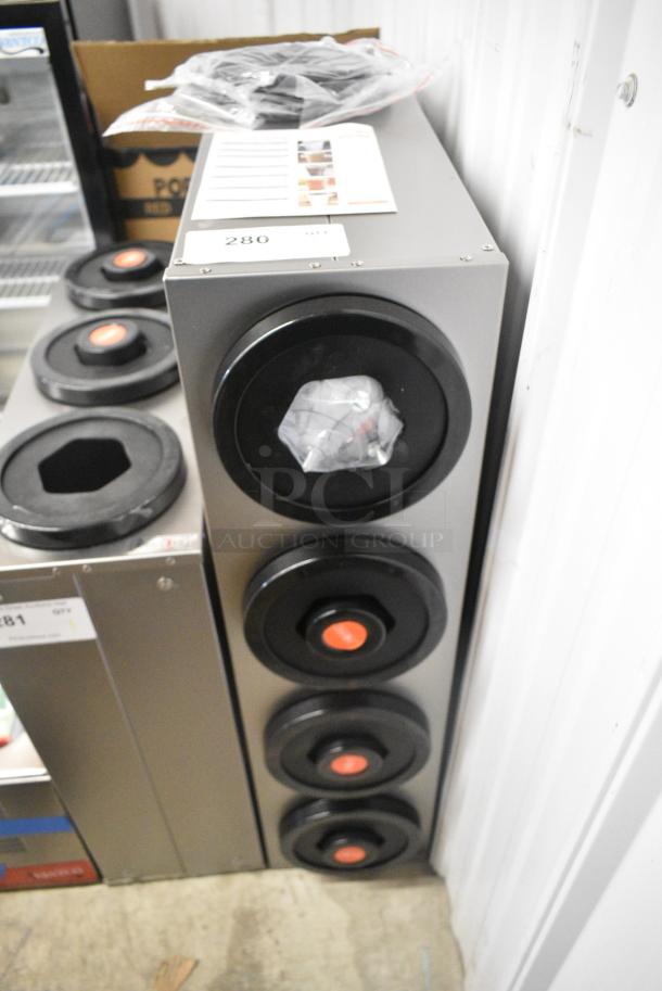 BRAND NEW SCRATCH AND DENT! Stainless Steel 4 Well Cup Dispenser. - Image 1 of 4