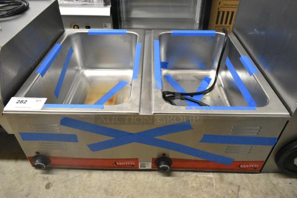 BRAND NEW SCRATCH AND DENT! 2024 Avantco 177FW200D Stainless Steel Commercial Countertop 2 Well Food Warmer. 120 Volts, 1 Phase. Tested and Working! - Image 1 of 5