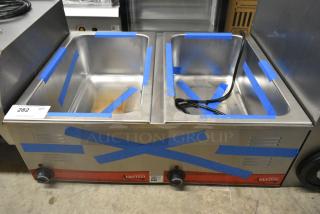 BRAND NEW SCRATCH AND DENT! 2024 Avantco 177FW200D Stainless Steel Commercial Countertop 2 Well Food Warmer. 120 Volts, 1 Phase. Tested and Working!