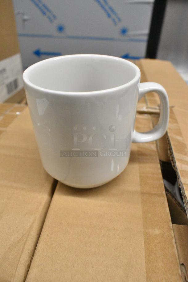 7 BRAND NEW SCRATCH AND DENT! Boxes of 12 Steelite 6900E510 Varick Classic Cafe from Steelite International 10 oz. Bright White Stack Mugs. 7 Times Your Bid! - Image 1 of 4