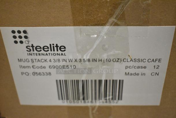 7 BRAND NEW SCRATCH AND DENT! Boxes of 12 Steelite 6900E510 Varick Classic Cafe from Steelite International 10 oz. Bright White Stack Mugs. 7 Times Your Bid! - Image 4 of 4