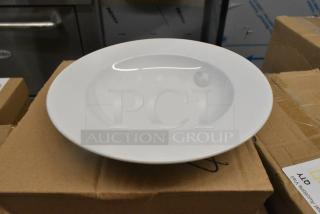 7 BRAND NEW SCRATCH AND DENT! Boxes of 12 Steelite 5766900E513 Varick Classic Cafe from Steelite International 10 oz. Bright White Rimmed Soup Bowl. 7 Times Your Bid!