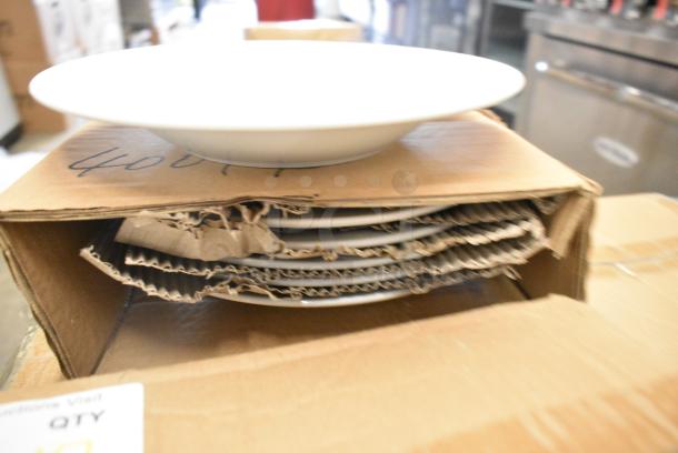 7 BRAND NEW SCRATCH AND DENT! Boxes of 12 Steelite 5766900E513 Varick Classic Cafe from Steelite International 10 oz. Bright White Rimmed Soup Bowl. 7 Times Your Bid! - Image 2 of 6