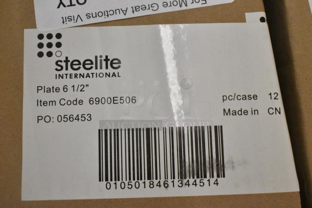 4 BRAND NEW SCRATCH AND DENT! Boxes of 12 Steelite 6900E506 Varick Classic Cafe from Steelite International 6 1/2" Bright White Wide Rim Plate. 4 Times Your Bid! - Image 3 of 3