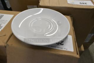 4 BRAND NEW SCRATCH AND DENT! Boxes of 12 Steelite 6900E530 Varick Classic Cafe from Steelite International 6 1/4" Bright White Double Well Saucer . 4 Times Your Bid!