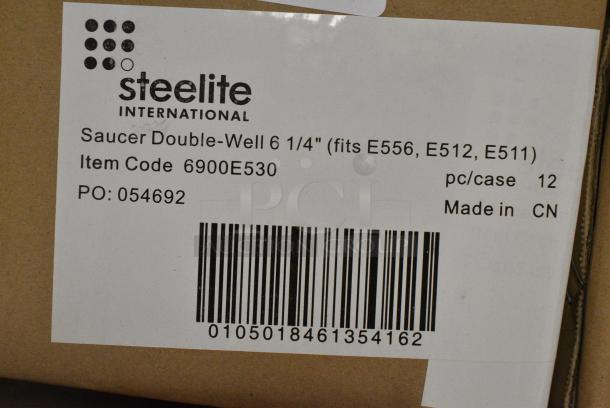 4 BRAND NEW SCRATCH AND DENT! Boxes of 12 Steelite 6900E530 Varick Classic Cafe from Steelite International 6 1/4" Bright White Double Well Saucer . 4 Times Your Bid! - Image 3 of 3