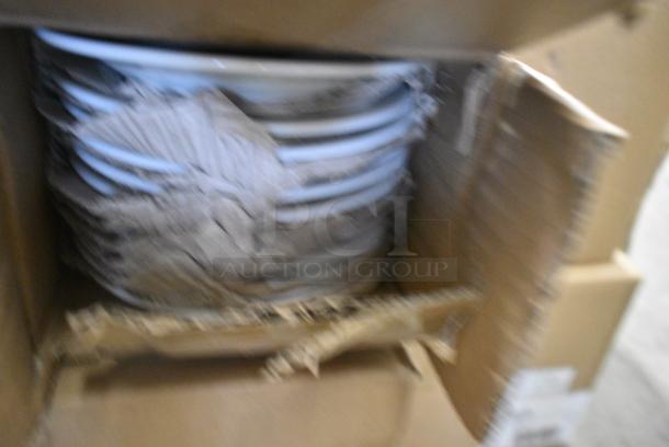 4 BRAND NEW SCRATCH AND DENT! Boxes of 12 Steelite 6900E506 Varick Classic Cafe from Steelite International 6 1/2" Bright White Wide Rim Plate. 4 Times Your Bid! - Image 3 of 4