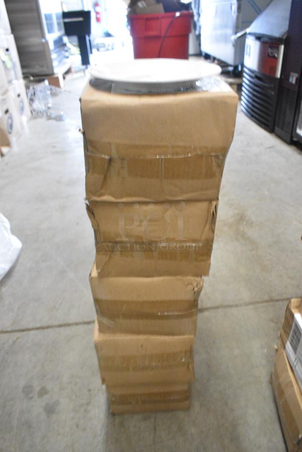 5 BRAND NEW SCRATCH AND DENT! Boxes of 12 Steelite 6900E506 Varick Classic Cafe from Steelite International 6 1/2" Bright White Wide Rim Plate. 5 Times Your Bid! - Image 2 of 4