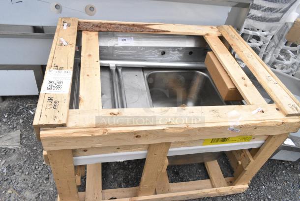 BRAND NEW SCRATCH AND DENT! Eagle 414-18-1-18L Stainless Steel Single Bay Sink w/ Left Side Drain Board. - Image 1 of 6