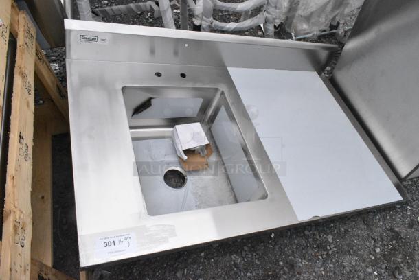 BRAND NEW SCRATCH AND DENT! Steelton 522TS3048L 30" x 48" 18 Gauge Stainless Steel Work Table with Sink - Sink on Left. No Legs. - Image 1 of 5