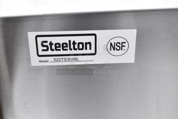 BRAND NEW SCRATCH AND DENT! Steelton 522TS3048L 30" x 48" 18 Gauge Stainless Steel Work Table with Sink - Sink on Left. No Legs. - Image 5 of 5