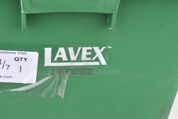 BRAND NEW SCRATCH AND DENT! Lavex Green Poly Trash Can. - Image 2 of 3