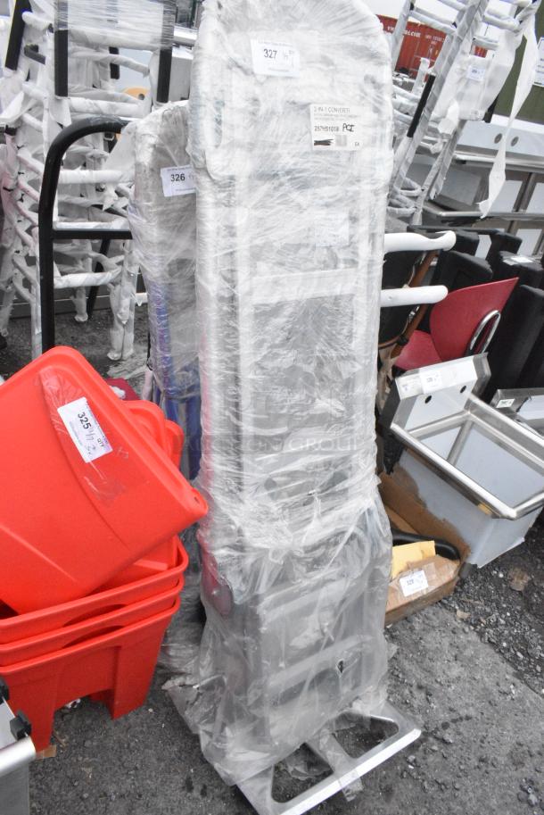 BRAND NEW SCRATCH AND DENT! 257HS1018 Lavex 750 lb. 2-in-1 Convertible Hand Truck with Nose Plate and Pneumatic Wheels - Image 1 of 3