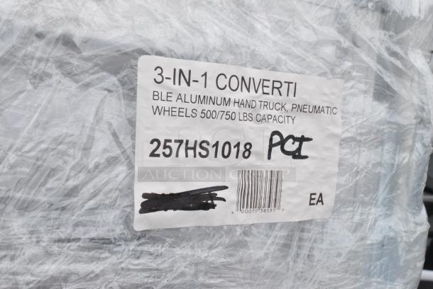 BRAND NEW SCRATCH AND DENT! 257HS1018 Lavex 750 lb. 2-in-1 Convertible Hand Truck with Nose Plate and Pneumatic Wheels - Image 3 of 3