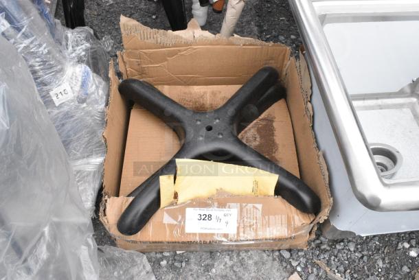 BRAND NEW SCRATCH AND DENT! Box of 4 Black Metal Table Feet - Image 1 of 2