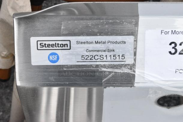 BRAND NEW SCRATCH AND DENT! Steelton 522CS11515 Stainless Steel Single Bay Sink. No Legs. - Image 3 of 3