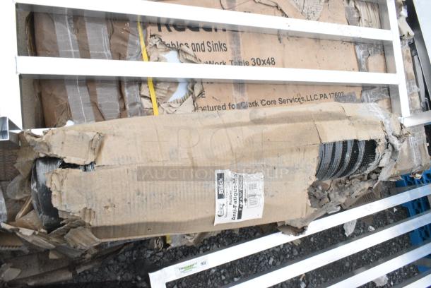 5 BRAND NEW SCRATCH AND DENT! Items Including Metro RPC5-HM2000 Module 120v 2000w, Choice FNGRMT3 3' x 5' Black Rubber Finger-Scraper Top Anti-Fatigue Mat - 1/2" Thick, Regency 600DUN2048 20" x 48" Mobile Aluminum Dunnage Rack - 1600 lb. Capacity, Regency 109APR1820L 20 Pan End Load Bun / Sheet Pan Rack with Non-Marking Casters - Unassembled. 5 Times Your Bid! - Image 3 of 6