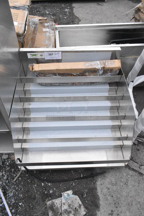 BRAND NEW SCRATCH AND DENT! Regency 600LDR2324 24" Five-Tiered Stainless Steel Liquor Display Rack - 23" Deep. Missing 3 Legs - Image 1 of 4