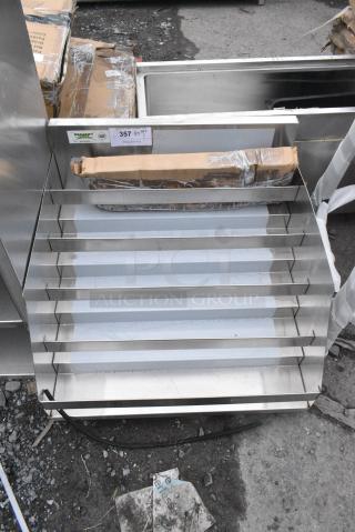 BRAND NEW SCRATCH AND DENT! Regency 600LDR2324 24" Five-Tiered Stainless Steel Liquor Display Rack - 23" Deep. Missing 3 Legs