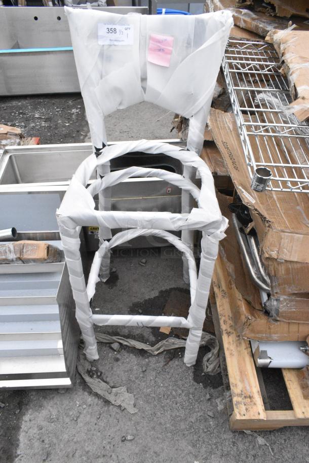 BRAND NEW SCRATCH AND DENT! Black Metal Bar Height Chair Frame - Image 1 of 3