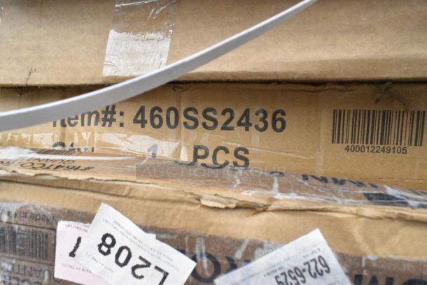 13 BRAND NEW SCRATCH AND DENT! Items Including 34924RTCB Lancaster Table & Seating 24" Laminated Round Table Top Reversible Cherry / Black, 427BASEGRNGY Lancaster Table & Seating 110 lb. Gray Square Granite Umbrella Base, 522ETSG2436 24" x 36" 18 Gauge 430 Stainless Steel Work Table with Undershelf, 600TSB2436S Regency 24" x 36" 16-Gauge Stainless Steel Commercial Work Table with 4" Backsplash and Undershelf, Three 427TB3636 Lancaster Table & Seating Excalibur 36" x 36" Cross Outdoor Table Base Plate, 164TCOLROD25 Lancaster Table & Seating 25 3/16" Standard Height Table Base Column and Rod, 460SS2436 Regency Spec Line 24" x 36" NSF Stainless Steel Solid Shelf. 13 Times Your Bid! - Image 10 of 11
