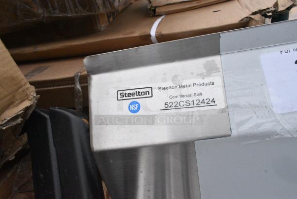 BRAND NEW SCRATCH AND DENT! Steelton 522CS12424 29 1/2" 18-Gauge Stainless Steel One Compartment Commercial Sink without Drainboard - 24" x 24" x 12" Bowl. No Legs. - Image 4 of 4