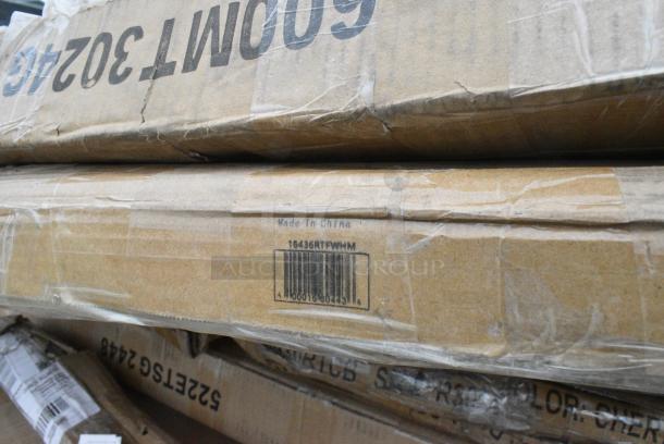 14 BRAND NEW SCRATCH AND DENT! Items Including 600MT3024G 30" x 24" 18-Gauge Stainless Steel Mixer Table with Galvanized Legs and Undershelf, 16436RTFWHM Lancaster Table & Seating 36" Round Thermo-Formed MDF Table Top with White Marble Finish, 522ETSG2448 Steelton 24" x 48" 18 Gauge 430 Stainless Steel Work Table with Undershelf, 600WTS24X36S Regency Spec Line 24" x 36" 14-Gauge 304 Stainless Steel Commercial Open Base Work Table, 600TS3648S Regency 36" x 48" 16 Gauge Stainless Steel Commercial Work Table with Undershelf, 460EG2460 Regency 24" x 60" NSF Green Epoxy Wire Shelf, Two 522ETSG3072 Steelton 30" x 72" 18 Gauge 430 Stainless Steel Work Table with Undershelf. 14 Times Your Bid! - Image 4 of 12