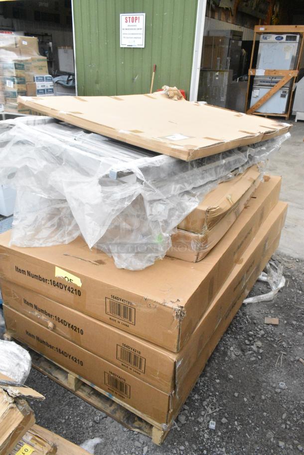 8 BRAND NEW SCRATCH AND DENT! Items Including 3 164DY4210 Lancaster Table & Seating Folding Chair and Table Dolly- 42 Chair and 10 Table Capacity, 91136X48MAG Dynamic by 360 Office Furniture 48" x 36" Wall-Mount Magnetic Whiteboard with Aluminum Frame. 8 Times Your Bid! - Image 1 of 4