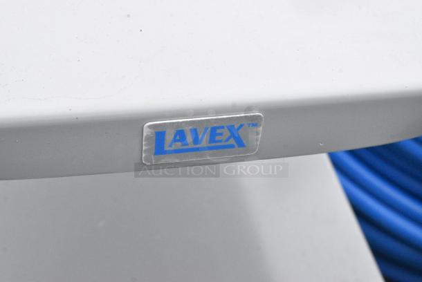BRAND NEW SCRATCH AND DENT! Lavex Gray Metal 3 Tier Cart w/ 2 Commercial Casters. - Image 4 of 4