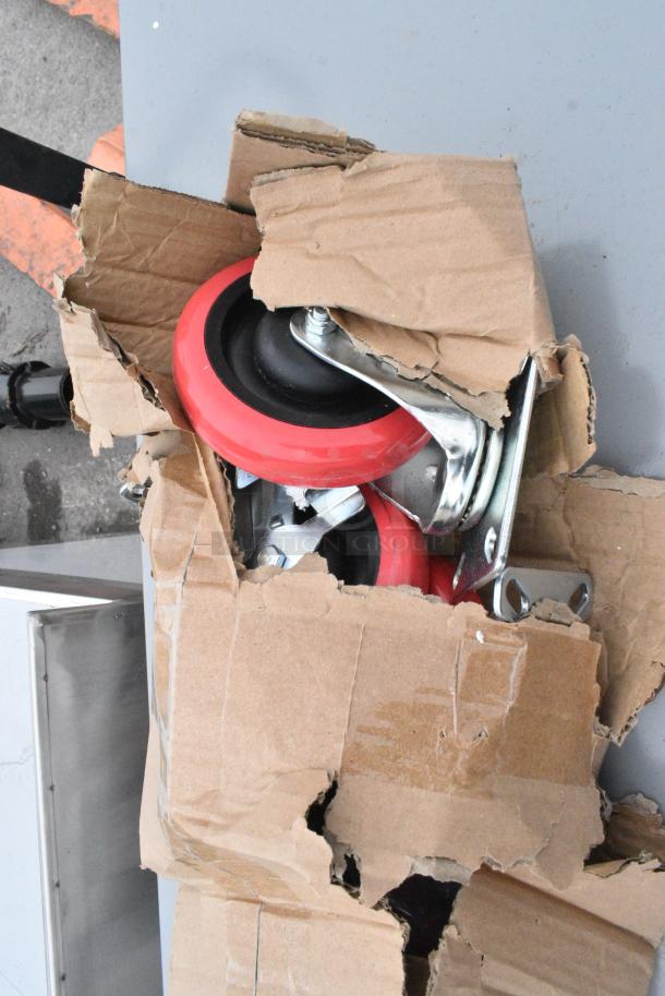 BRAND NEW SCRATCH AND DENT! Lavex Gray Metal 3 Tier Cart w/ Commercial Casters. - Image 2 of 4