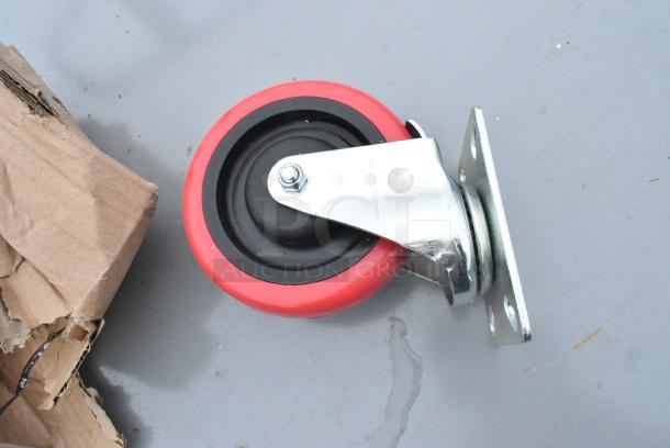 BRAND NEW SCRATCH AND DENT! Lavex Gray Metal 3 Tier Cart w/ Commercial Casters. - Image 3 of 4