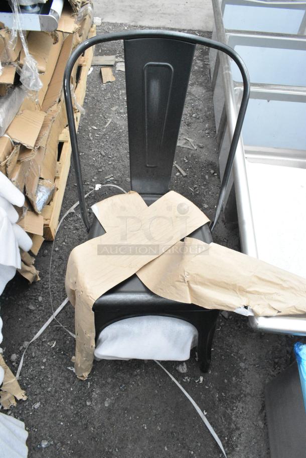 35 BRAND NEW SCRATCH AND DENT! Black Metal Tolix Style Dining Height Chair. 35 Times Your Bid! - Image 1 of 2