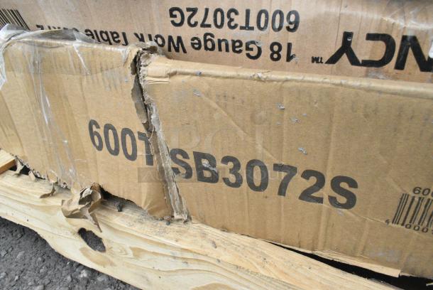 14 BRAND NEW SCRATCH AND DENT! Items Including 190CARTBUSGY Choice Utility / Bussing Cart with Three Shelves - 32" x 16", 600TSB3048S Regency 30" x 48" 16-Gauge Stainless Steel Commercial Work Table with 4" Backsplash and Undershelf, 460ECSC1836 Regency NSF Chrome Wire Security Cage - 18" x 36" x 61", 400010098750, 522ETOB3060 Steelton 30" x 60" 18-Gauge 430 Stainless Steel Open Base Work Table, 460EC2448 Regency 24" x 48" NSF Chrome Wire Shelf, 600TSB3072S Regency 30" x 72" 16-Gauge Stainless Steel Commercial Work Table with 4" Backsplash and Undershelf. 14 Times Your Bid! - Image 9 of 9