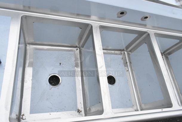 BRAND NEW SCRATCH AND DENT! Regency 600S31824224 Stainless Steel 3 Bay Sink w/ Dual Drain Boards. No Legs. - Image 3 of 6