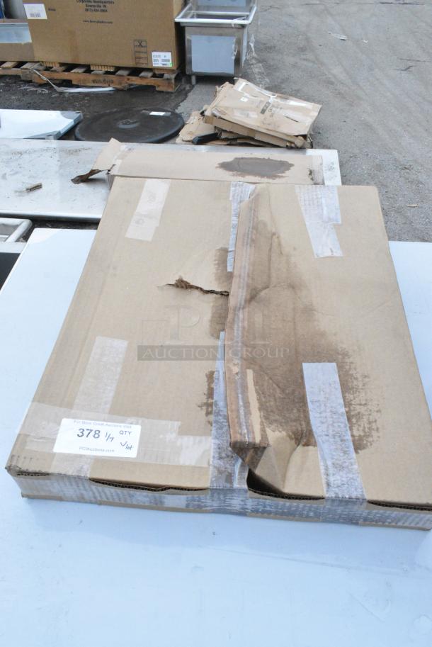 BRAND NEW SCRATCH AND DENT! Items Including 600LEGSS14 Regency 18 1/2" Stainless Steel Legs for Sinks - 4/Set, 600CB24SS Regency 17 5/16" Side Sink Cross Brace - 2/Set - Image 1 of 5