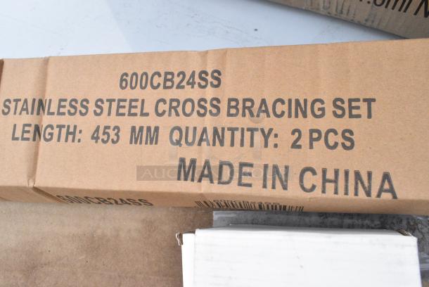 BRAND NEW SCRATCH AND DENT! Items Including 600LEGSS14 Regency 18 1/2" Stainless Steel Legs for Sinks - 4/Set, 600CB24SS Regency 17 5/16" Side Sink Cross Brace - 2/Set - Image 5 of 5