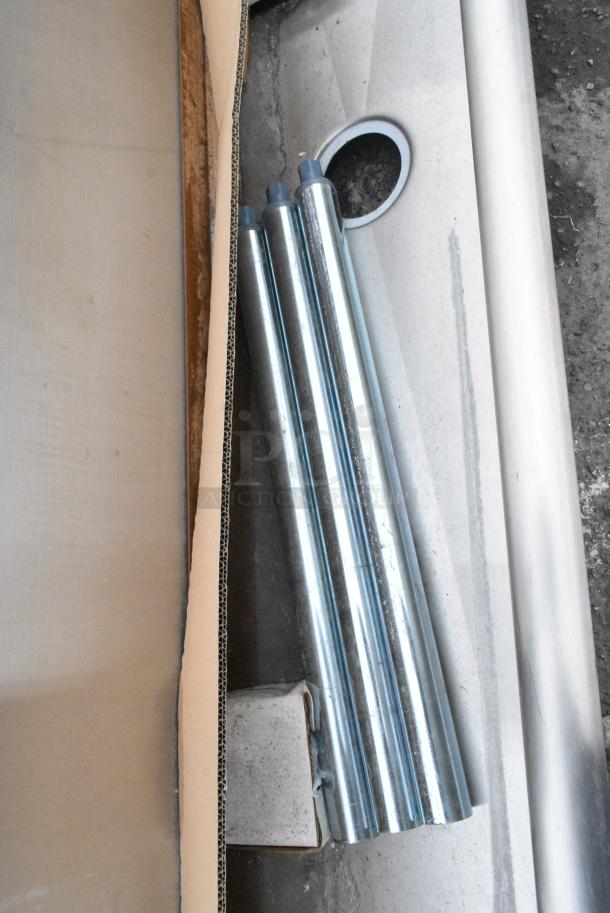 BRAND NEW SCRATCH AND DENT! Regency 600HSMSB1872 Regency Wall-Mounted 72" x 17 1/2" Hand Sink for 3 Single-Inlet Faucets - Image 3 of 5