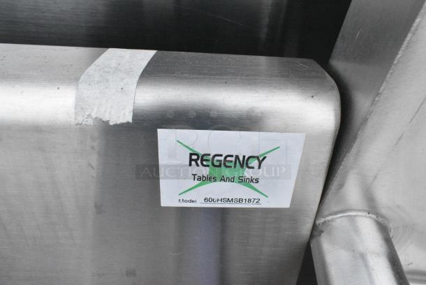 BRAND NEW SCRATCH AND DENT! Regency 600HSMSB1872 Regency Wall-Mounted 72" x 17 1/2" Hand Sink for 3 Single-Inlet Faucets - Image 5 of 5