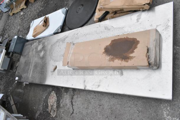 BRAND NEW SCRATCH AND DENT! Stainless STeel Tabletop and Box of Metal Legs - Image 2 of 3